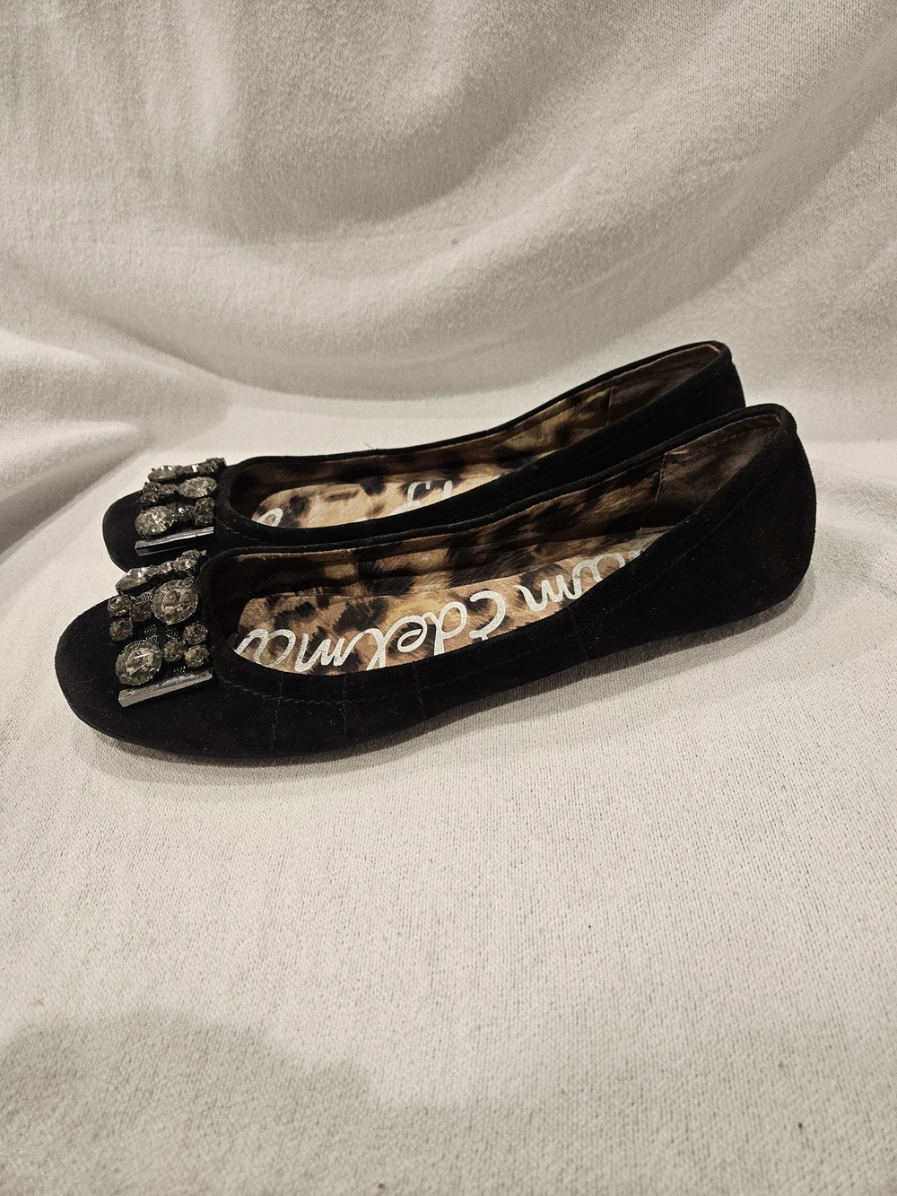 Sam Edelman Black Embellished Suede Ballet Flats - Picture 5 of 11